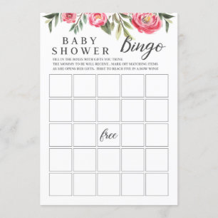 Lek för Bingo för vattenfärgpionbaby shower Inbjudningar