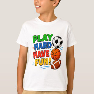 🎮 Lek Hårt Ha Kul Barnpresent ⭐ T Shirt