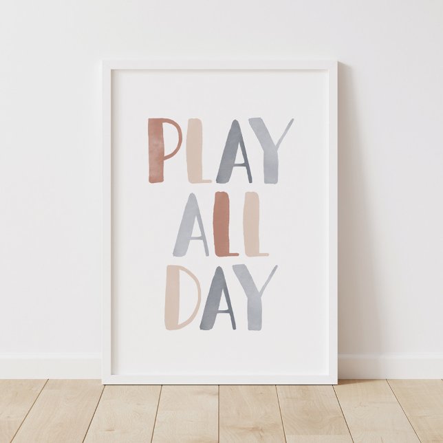 Lek hela dagen Boho-rumsdekoration för barn Poster (Skapare uppladdad)