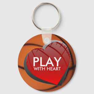 Lek med hjärtabasket Keychain Nyckelring