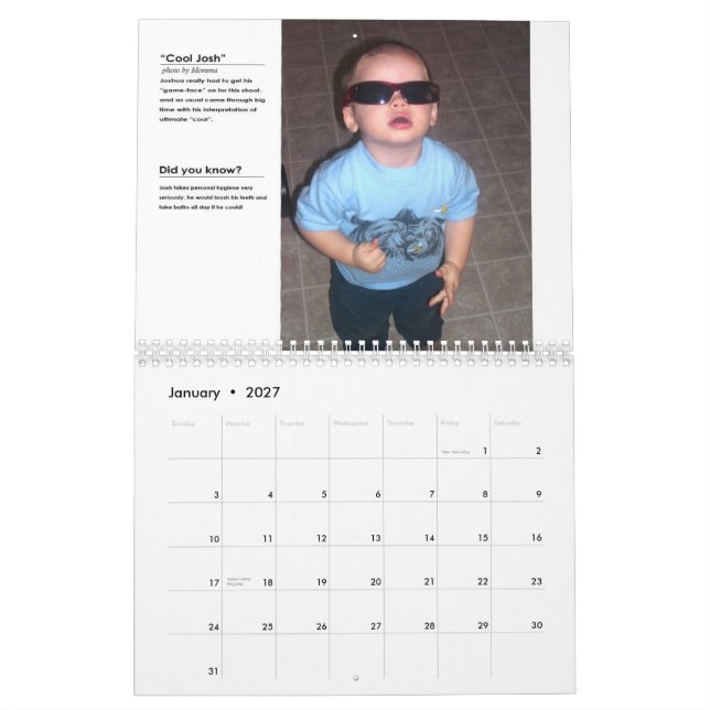 Lek-Pojke 2008 av året Kalender (Jan 2027)