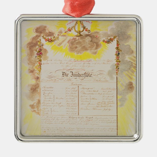 Lek-räkning för 'den magiska Flute'en Julgransprydnad Metall (Framsidan)