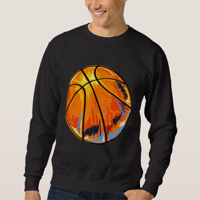 leka Basketball Boll-dammannen Tshir-T Lång Ärmad Tröja (Framsida)