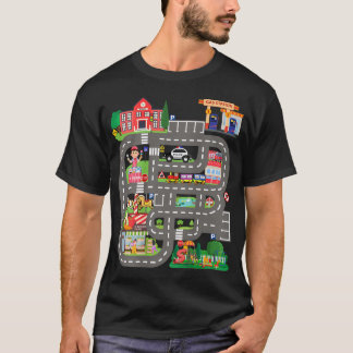 Leka bilar på pappas rygg rolig fars dagstävling t shirt