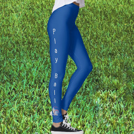 Leka Boll Baseboll Sportiga Blå Leggings