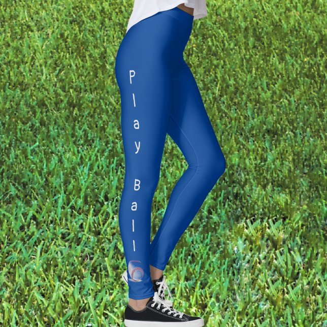 Leka Boll Baseboll Sportiga Blå Leggings (Skapare uppladdad)