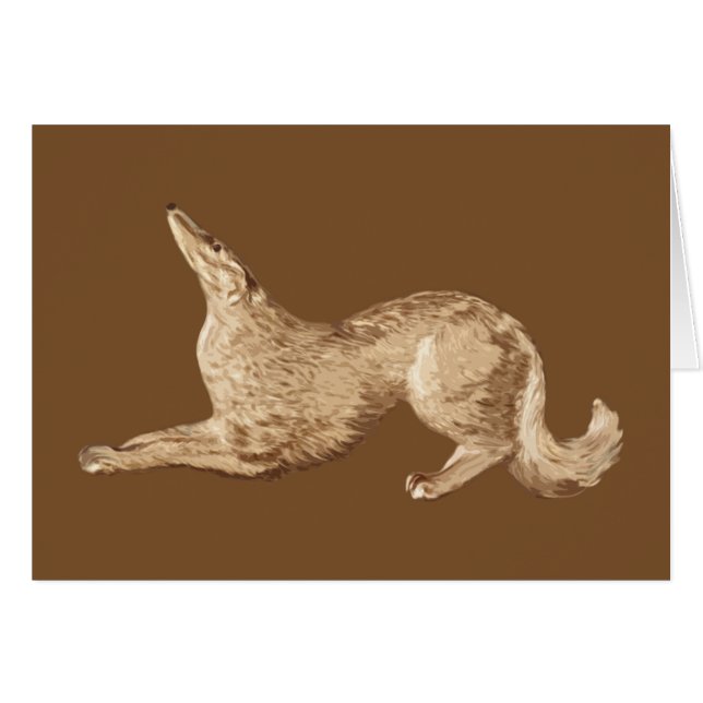 Leka borzoien hälsningskort (Framsidan Horizontal)