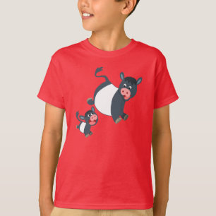Leka den köt Galloway kon & kalvungeT-tröja Tee Shirt