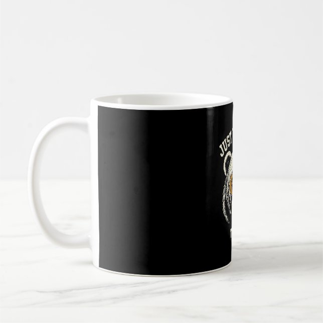 Leka död tack rolig grizzlybjörn som bär kaffemugg (Vänster)