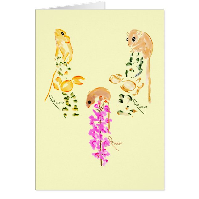 leka för fältmöss hälsningskort (Framsidan)