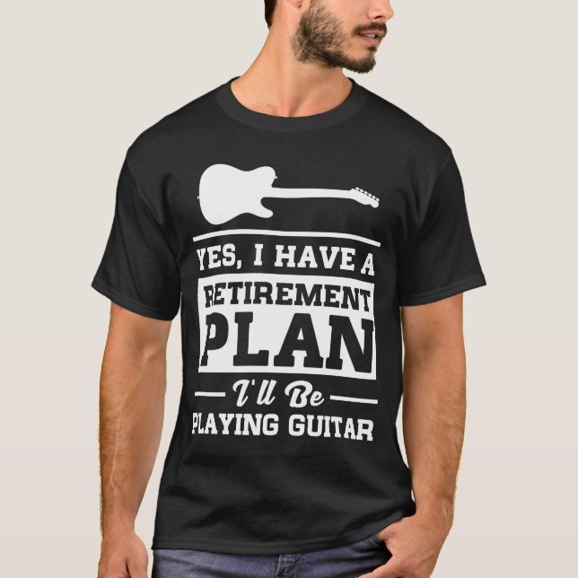 Leka gitarrpension planera t shirt (Framsida)