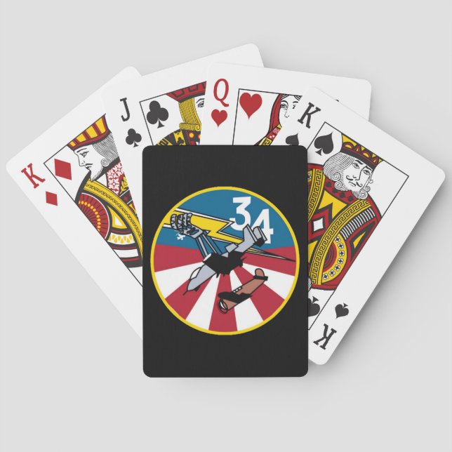 Leka kort för USAFA-Cadetskvadron 34 Casinokort (Baksidan)