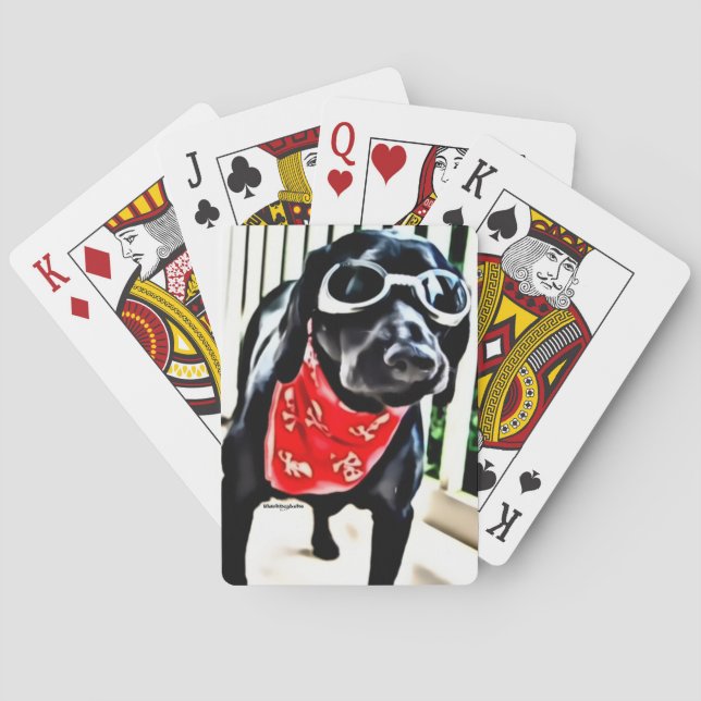 Leka kort med BlackDogLuke i goggles Kortlek (Baksidan)