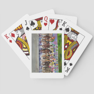 Leka kort med målning av Kentucky Derby. Casinokort