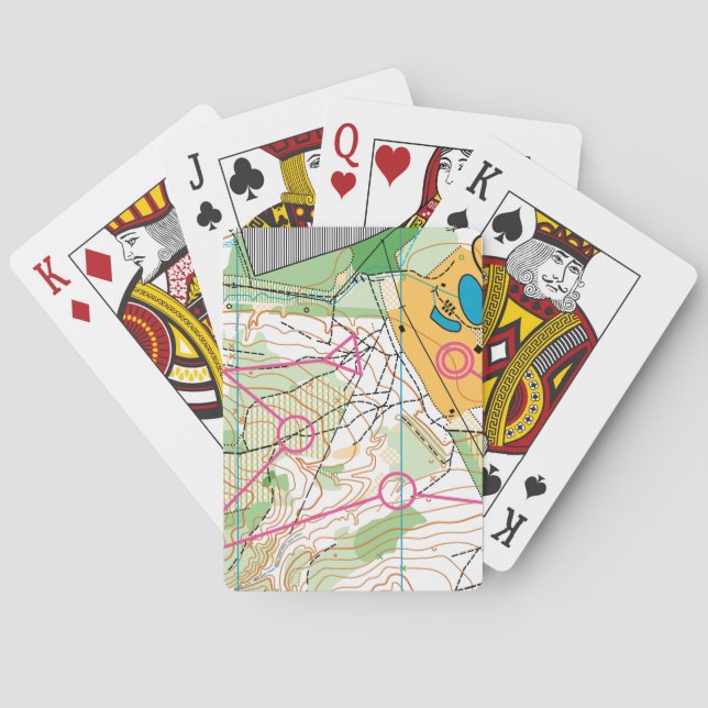 Leka kort - orienteringkarta spel kort (Baksidan)