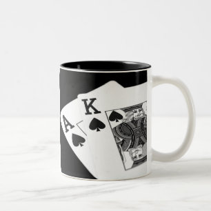 Leka kortpoker mig all förmiddag in! Två-Tonad mugg