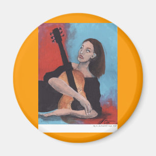 Leka mig (flickan med gitarren) magnet