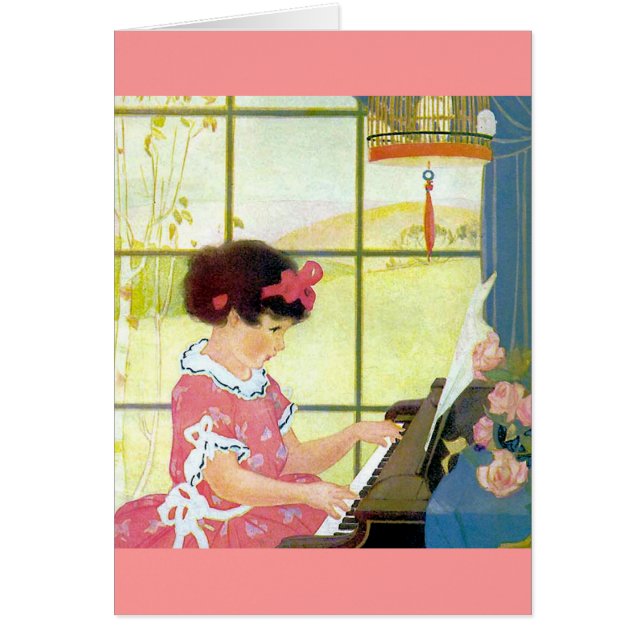 Leka pianot hälsningskort (Framsidan)