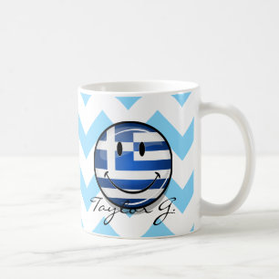 Lekande av grekisk Flagga Kaffemugg