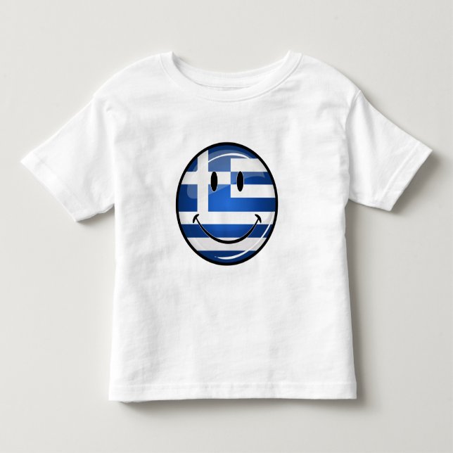 Lekande av grekisk Flagga Tee (Framsida)