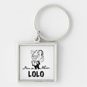 Lekande av New Lolo T-shirts och presenter Fyrkantig Silverfärgad Nyckelring