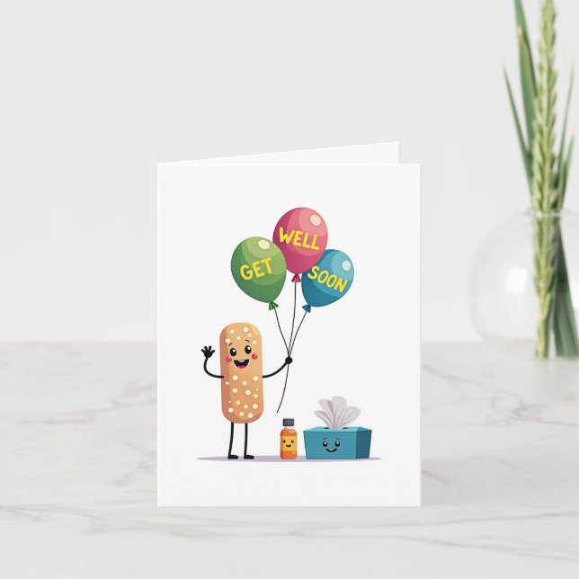Lekande bandstöd med ballonger får bra kort (Framsida)