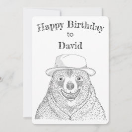 Lekande björn/Personlig födelsekort Tack Kort