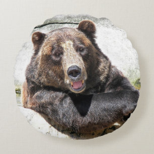Lekande björn rund kudde