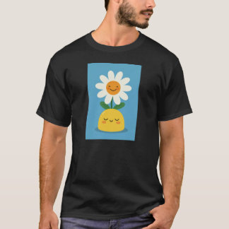 Lekande blomma t shirt