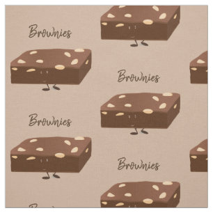 Lekande Brownies Brown Tecknad Food Character Ord Tyg