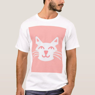 Lekande Cat Ansikte T-Shirt