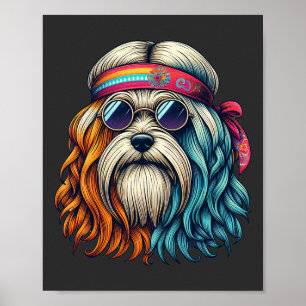 Lekande djur på 1960-talet hippie hund poster