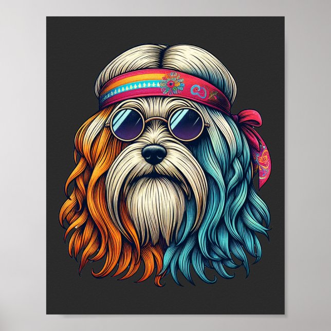 Lekande djur på 1960-talet hippie hund poster (Framsidan)