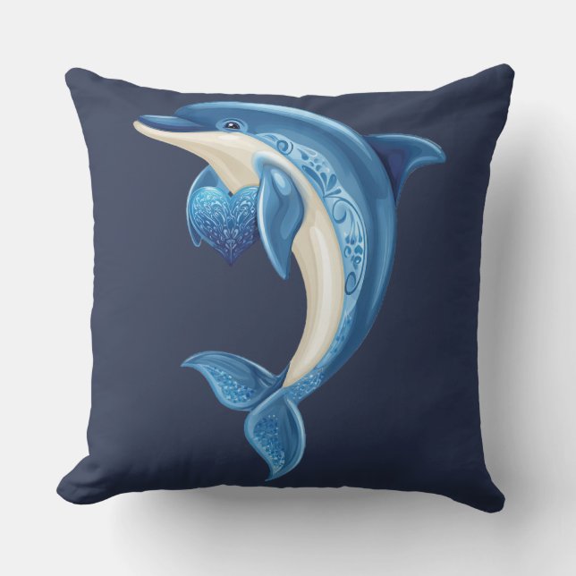 Lekande Dolphin Pillow Kudde (Framsida)
