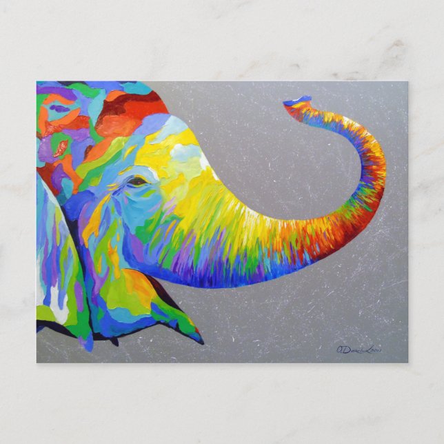 Lekande elefant vykort (Framsida)