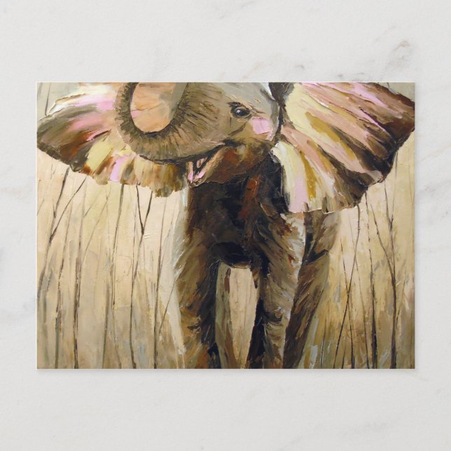 Lekande elefant vykort (Framsida)