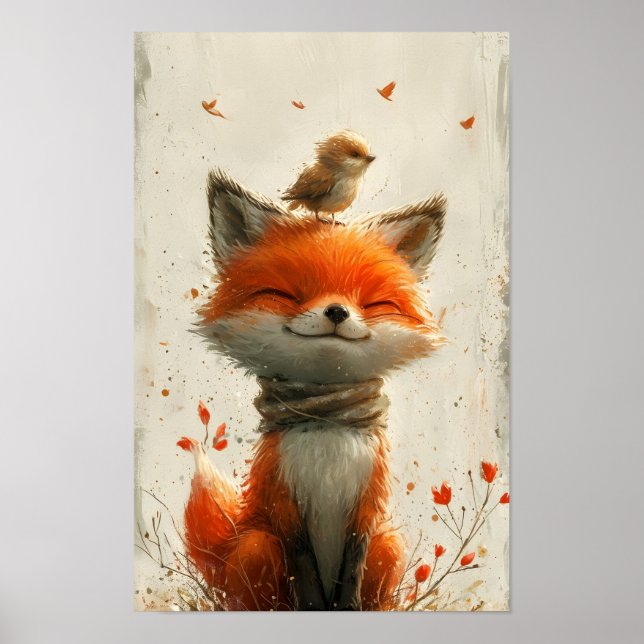 Lekande Fox-utskrift Poster (Framsidan)