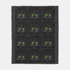 Lekande Grönt Eyed Cat Fleecefilt