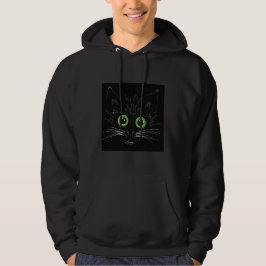 Lekande Grönt Eyed Cat Hoodie