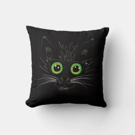 Lekande Grönt Eyed Cat Kudde