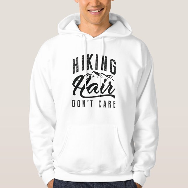 Lekande hår bryr sig inte hoodie (Framsida)