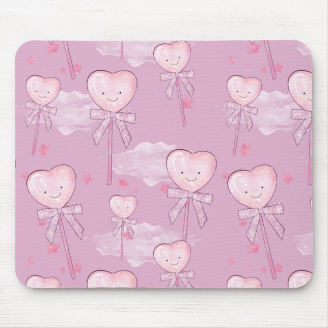 Lekande hjärta Lollipop Musmatta (Framsidan)