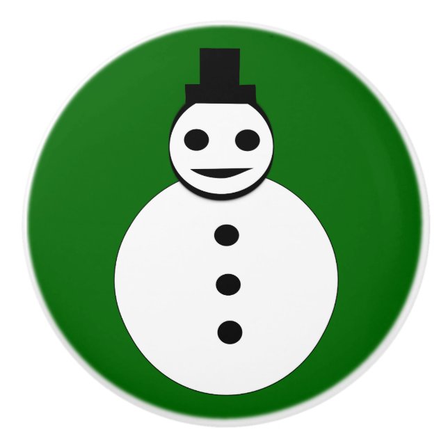 Lekande julklapp av keramiskt Snögubbe Knopp (Framsidan)