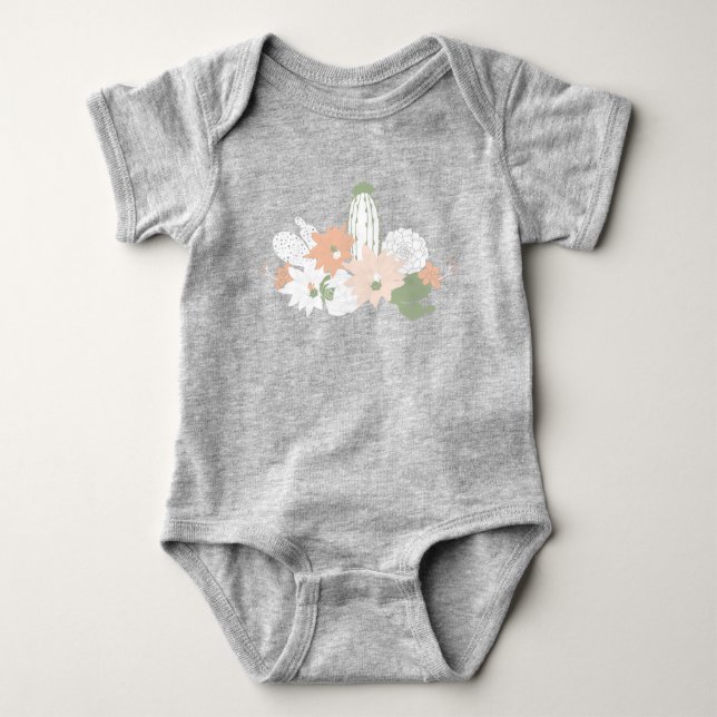 Lekande Kaktusar Kaktus Fersk Rosa Blommotiv T Shirt (Framsida)