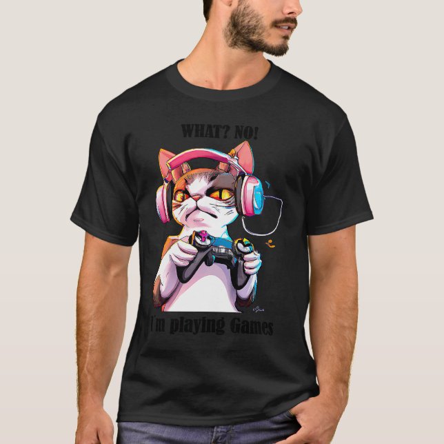Lekande katt t shirt (Framsida)