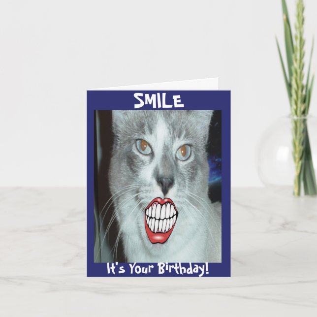 Lekande kattfödelsedag kort (Framsida)