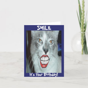 Lekande kattfödelsedag kort