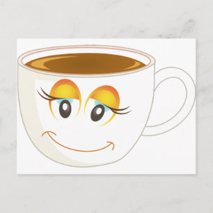Lekande Kopp av kaffe - hondjur Vykort