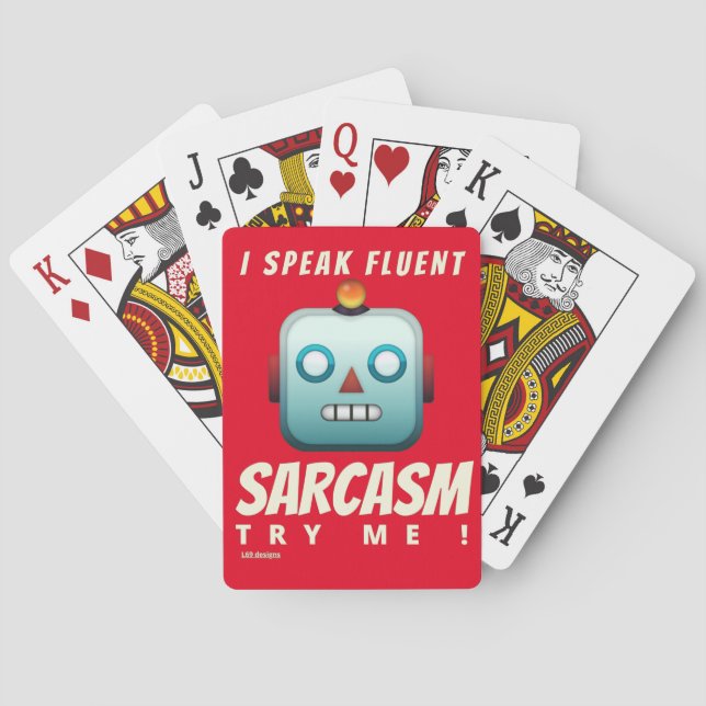 Lekande kort "I SPEAK FLUENT SARCASM" Casinokort (Baksidan)