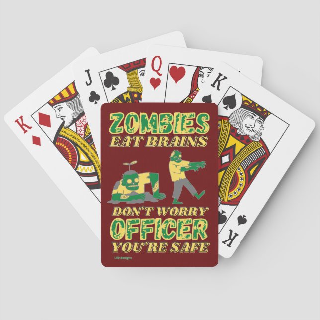 Lekande kort "ZOMBIES EAT BRAINS.." Casinokort (Baksidan)
